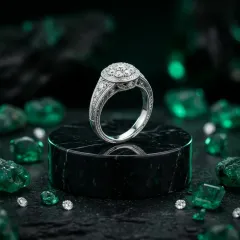 انگشتر نقره زمردی آرورا